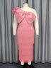 AOMEIDRESS One Shoulder Tassel Dresses Sexy Big Bow Ruffles Wedding Guest Occassion
