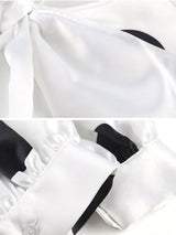 White lantern long sleeve elegant dress