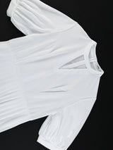 AOMEIDRESS Elegant A Line Maxi Pleated Dress for Office Church Cut out