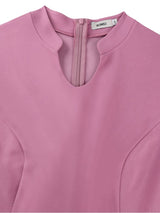 AOMEIDRESS Package Hip Dresses Stand Collar Short Puff Sleeves Ruffle