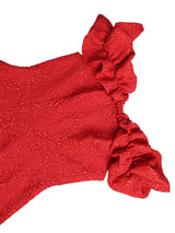 AOMEIDRESS Off Shoulder A Line Dress Puff Sleeve 3D Ruffles for Party