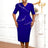 AOMEIDRESS Church Dress Beading Half Sleeves Peplum Gown for Women Blue / S
