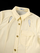 AOMEIDRESS Office Two Pieces Set Short Sleeves Tops Full Length Pants