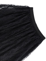 AOMEIDRESS Two Piece Set Notched Collar Short Sleeve Belt Lace Skirts