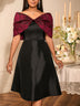 AOMEIDRESS Stylish Off Shoulder Patchwork Dress A Line Party Gowns