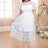 o neck white lace dress for women