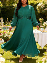 AOMEIDRESS Chiffon Wedding Guest Dress Sequin A Line Church Gowns