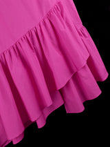 AOMEIDRESS Elegant Shirt Dress Lapel Long Sleeve Tie Waist Ruffle