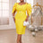 yellow lace patchwork bodycon dresses for women