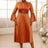 brown half high collar dresses for women