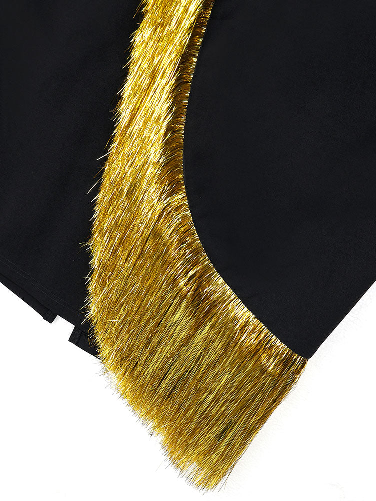 AOMEIDRESS Chic Pencil Skirt Irregular Gold Tassel for Party Office