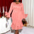 Pink Bodycon Long Sleeve Dress
