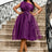 purple one shoulder dress for women 