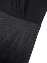 AOMEIDRESS Elegant Black Fringer Mini Dress For Party Evening