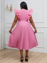Pleated Dress Adds Layering pleated wedding guest dress