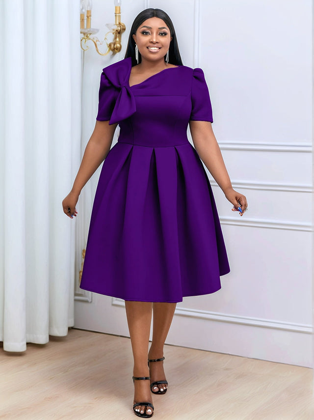 AOMEIDRESS Plus Size A Line Swing Party Dress Women Church Outfits