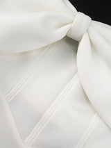 AOMEIDRESS White Wedding Shower Dress Bow A Line Grace Short Dresses