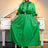 green ruffles a line dresses for women