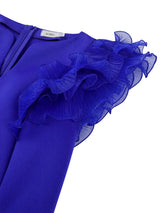 AOMEIDRESS Elegant Blue Dress for Women Summer Wedding Guest Dress