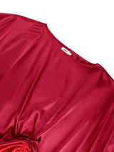 AOMEIDRESS Satin Two Piece Set Batwing Sleeve Dressy Wide Leg Pants