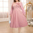 pink v neck a line midi dresses for women