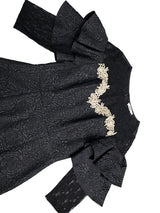 AOMEIDRESS Black Jacquard Lace Bodycon Dress Evening Cocktial Gowns