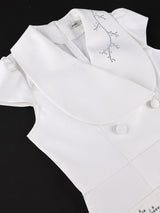 AOMEIDRESS Elegant Bodycon Dress Notched Collar Diamond Beading Office