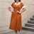 AOMEIDRESS Color Block 50s Swing Dress for Plus Size Women Brown / S