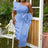 Blue Wedding Cocktail Party Dress for Women
