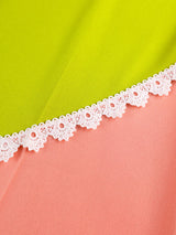 AOMEIDRESS Stylish Colorblock Wide Legged Pants Lace Trim Causal Wear