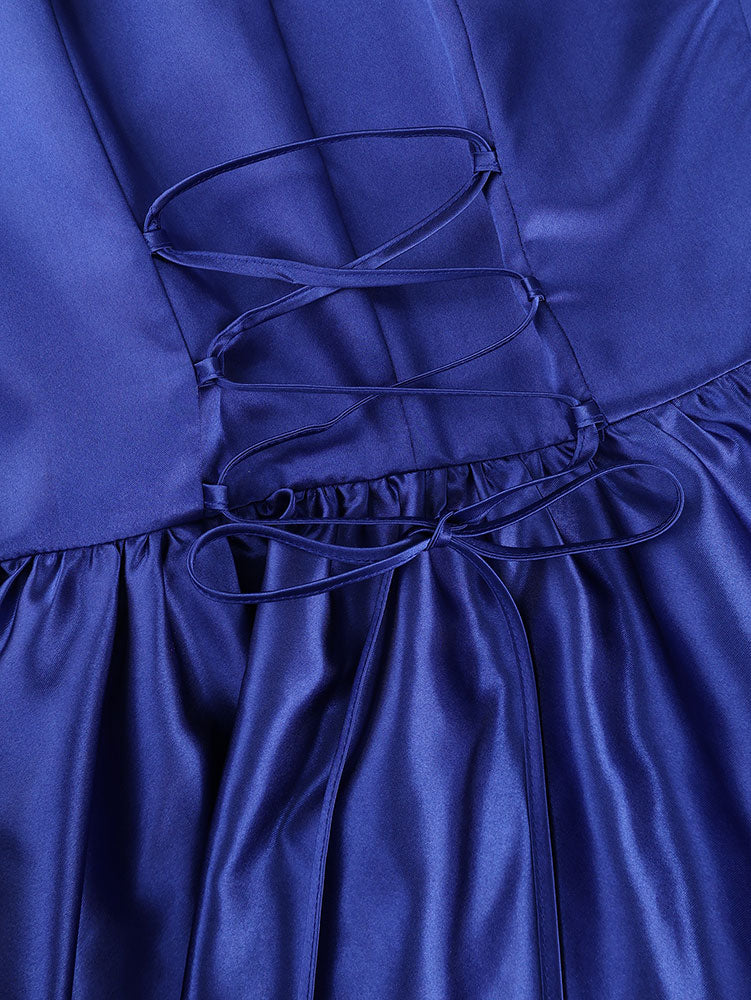 AOMEIDRESS Shiny One Shoulder Ruffle Layered Christmas Party Dresses