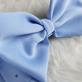 Blue Ruffles Beads Bowtie Party Dress Mini dress