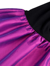 AOMEIDRESS Colorblock Mermaid Bodycon Dress Puff Sleeves Party Gowns