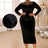 AOMEIDRESS Elegant Black Velvet Dress Tulle Bodycon Evening Party Black / S