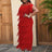 red elegant chic tassel dress