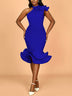 AOMEIDRESS Elegant Blue Dress for Women Occasional Wedding Guest Blue / S