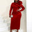 Red High Waist Slim Dinner Dress, Creating a slender curve body