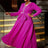 AOMEIDRESS Elegant V-neck Long Sleeved Pleated A-line Loose Dress