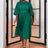 AOMEIDRESS Midi Lace Hollow Out Pleated Plus Size Cocktail Dress Emerald / S