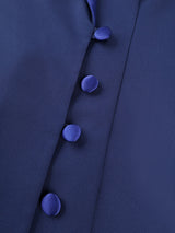 AOMEIDRESS Blazer Dress Turn Down Collar Short Sleeves Button Office