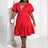 AOMEI Women A-Line Red Dress Party 2023 New Red / S