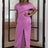 AOMEI Bare Shoulder V Neck Puff Sleeve Dresse Maxi Lavender / S