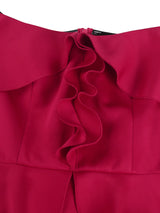Elegant Off  Shoulder Maxi Dress with Ruffled Peplum Short Sleeves