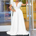 Women Wide Leg Jumpsuits Pleated High Waist V Neck Ruffles African Female One Piece Rompers