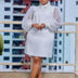 AOMEIDRESS Loose Dresses Turn Down Collar with Beading Elegant Ladies
