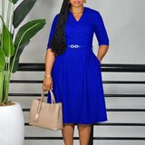 Classy Women Church Dresses Elegant A Line with Waist Belt Modest