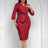 Elegant African Women Church Dresses Lapel Collar Three Quarter Sleeve
