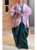 Women Shiny Bubu Kaftan Dresses for Church African LadiesTraditional