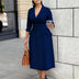 Elegant A Line Blazer Dress Notched Lapel Three Quarter Sleeves with Belted
