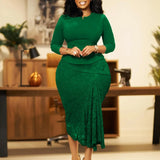 Elegant Lace Dresses Classy Church Female Party Fashion